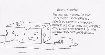 Croquis du personnage de Michel Gruyère par Bertrand Barrouilhet