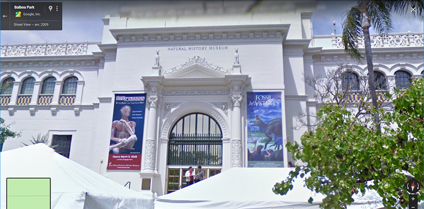Musée d'Histoire Naturelle  vu avec Google Map - Google Street View